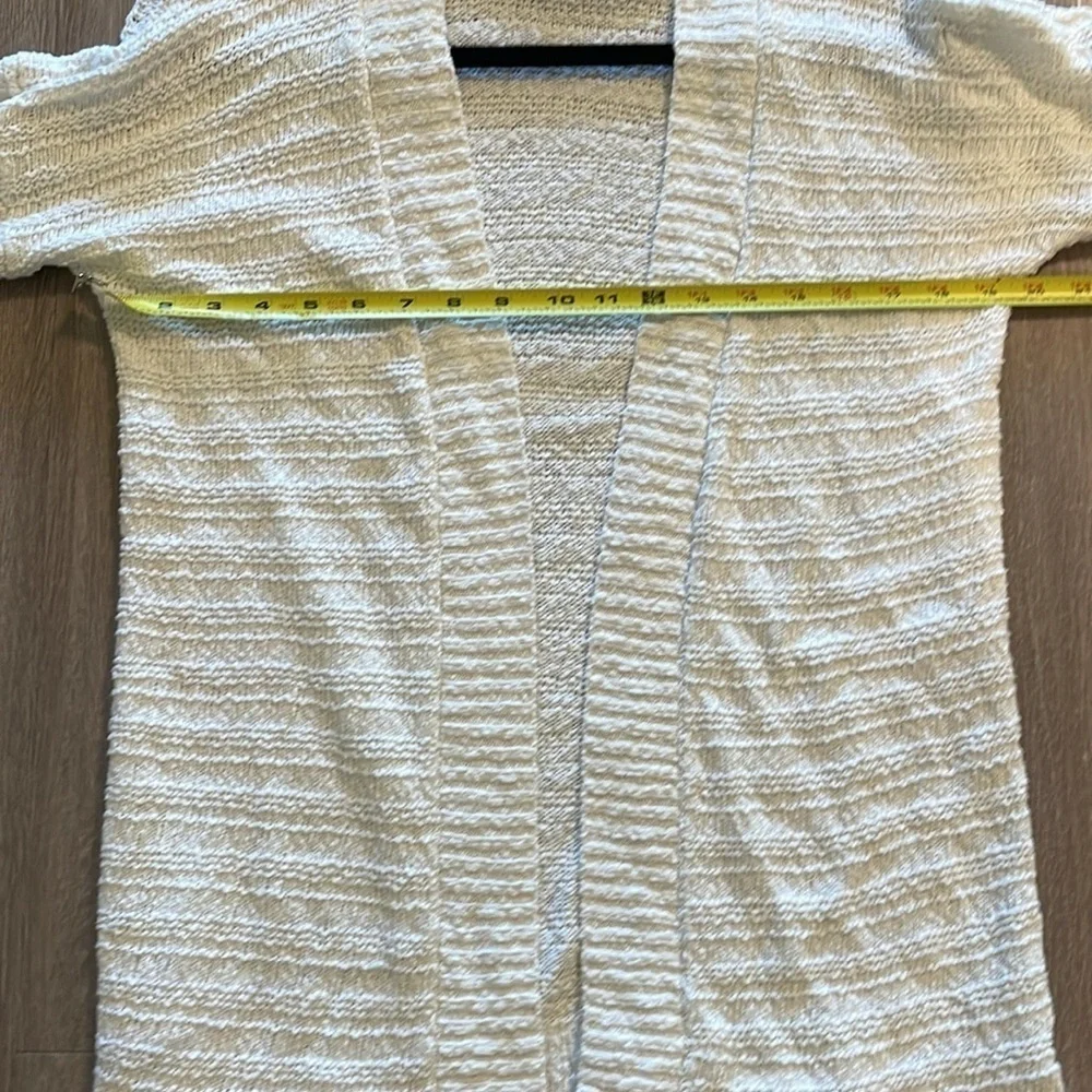 C&C California Women's Cardigan Sweater Small White Knit Open Front Longline